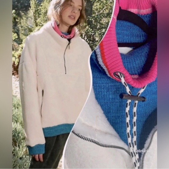 So cozy fleece pullover featuring a high neckline and half-zip closure - Picture 2 of 5